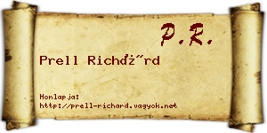 Prell Richárd névjegykártya